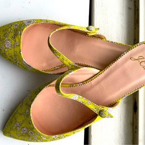 J.Crew fabric slip on mules. Like new. No sign of wear on soles.